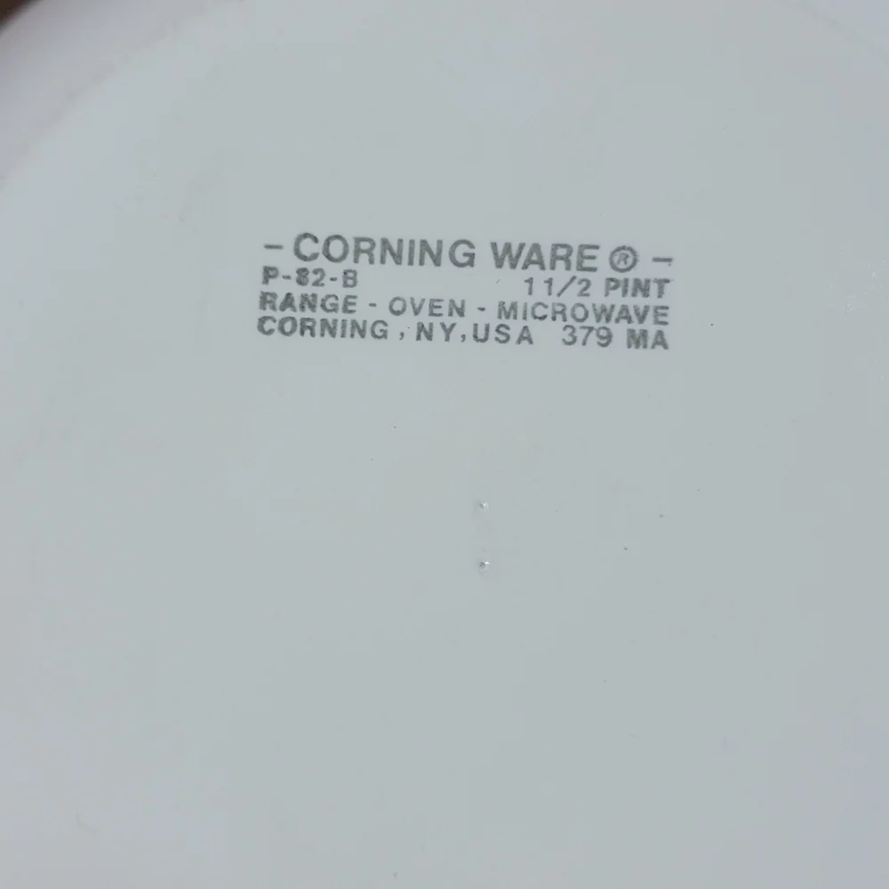 Corningware White Cookware with Fruit Motif
